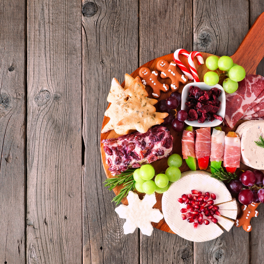 Party charcuterie board with meats cheeses fruit and crackers Orange County CA